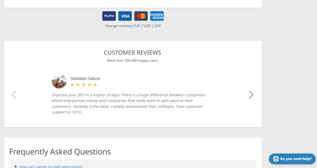 Customer reviews