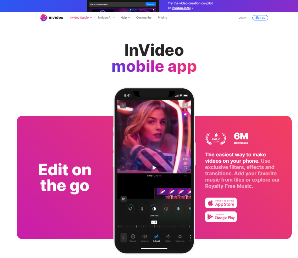 invideo mobile app