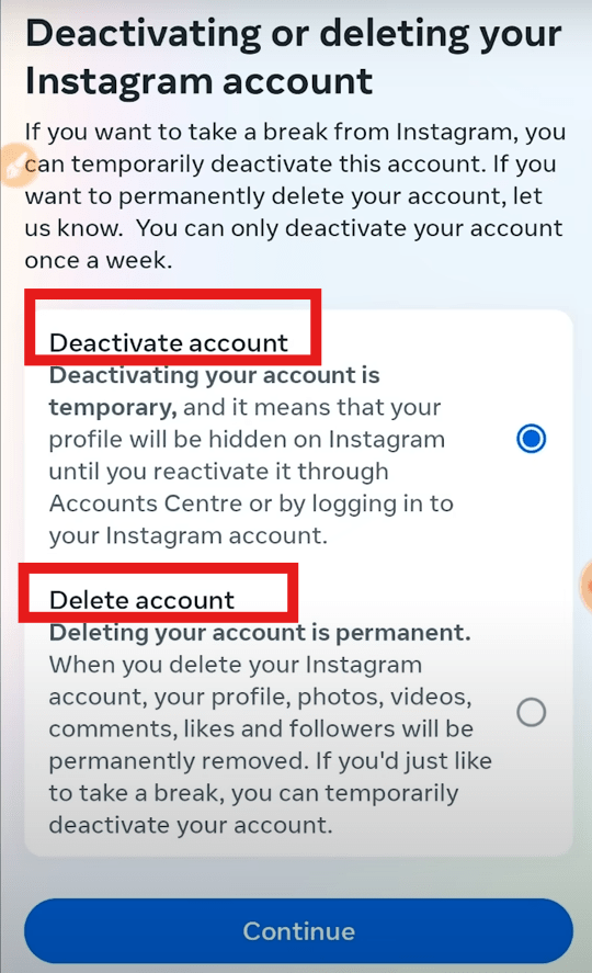 How to delete an Instagram account. deactivate or delete instagram account deactivation or deletion of instagram account is not the same