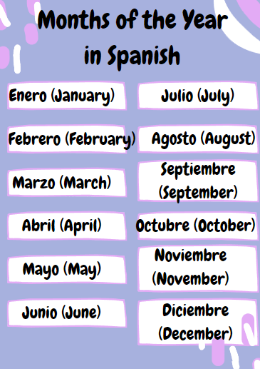 months of the year in Spanish