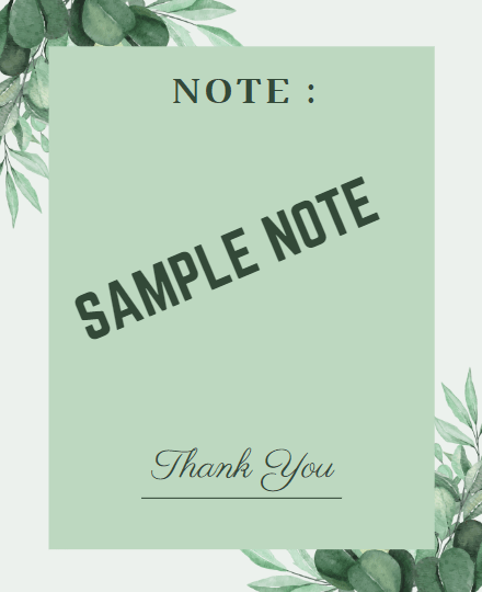 thank you sample note