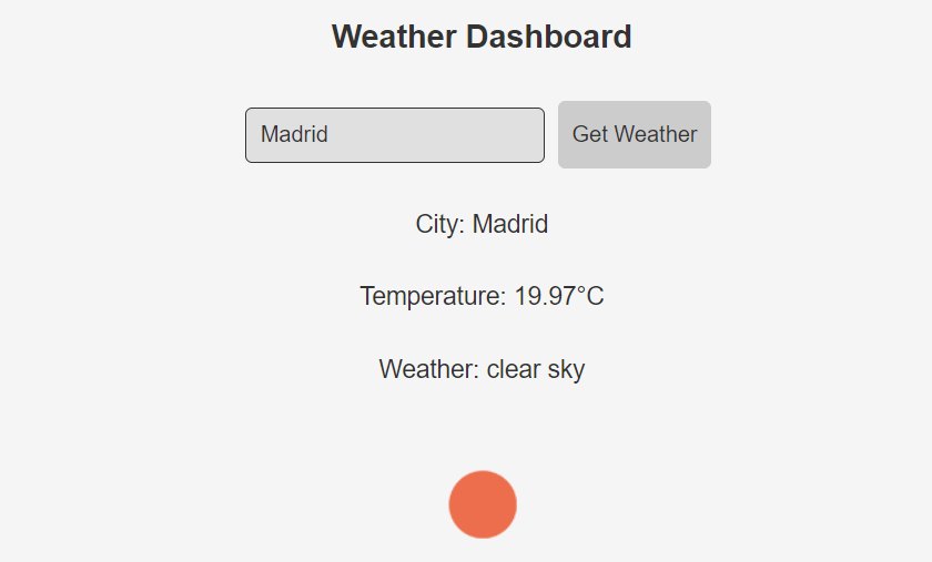 Madrid weather as an example is shown