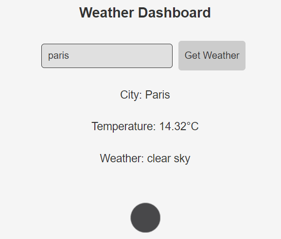 Example of weather report from our weather reporting tool